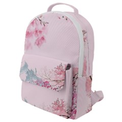 Pink Chinese Style Cherry Blossom Flap Pocket Backpack (small)