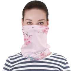 Pink Chinese Style Cherry Blossom Face Seamless Bandana (adult) by Cendanart