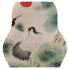 Japanese Crane Painting Of Bird Car Seat Back Cushion  by Cendanart