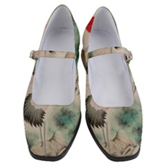 Japanese Crane Painting Of Bird Women s Mary Jane Shoes