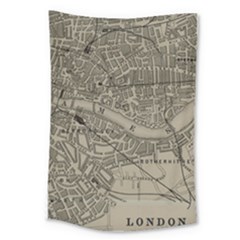 Vintage London Map Large Tapestry by Cendanart
