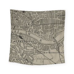 Vintage London Map Square Tapestry (small) by Cendanart