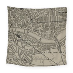 Vintage London Map Square Tapestry (large) by Cendanart