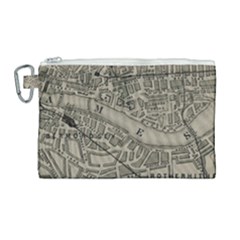 Vintage London Map Canvas Cosmetic Bag (large)