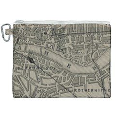 Vintage London Map Canvas Cosmetic Bag (xxl) by Cendanart