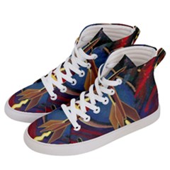 Rocket Painting Men s Hi-top Skate Sneakers by Cendanart