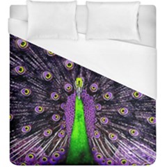 Peacock Bird Color Duvet Cover (king Size) by Cendanart