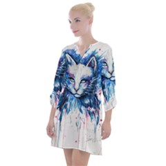 Cat Open Neck Shift Dress by saad11