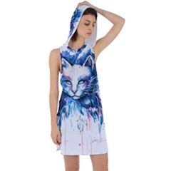 Cat Racer Back Hoodie Dress by saad11