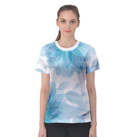 Blue-flower Women s Sport Mesh T-shirt by saad11