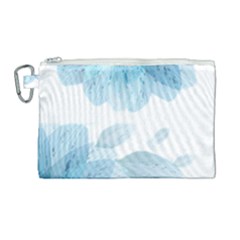 Blue-flower Canvas Cosmetic Bag (large)