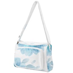 Blue-flower Front Pocket Crossbody Bag by saad11