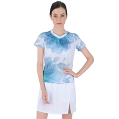 Blue-flower Women s Sports Top by saad11