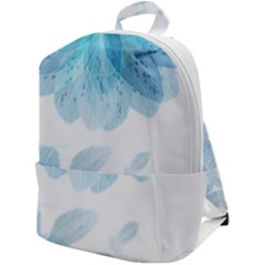 Blue-flower Zip Up Backpack by saad11