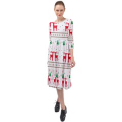 Christmas Ruffle End Midi Chiffon Dress by saad11