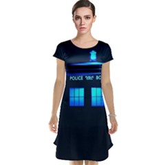 Blue Tardis Doctor Who Police Call Box Cap Sleeve Nightdress by Cendanart