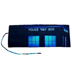 Blue Tardis Doctor Who Police Call Box Roll Up Canvas Pencil Holder (s) by Cendanart