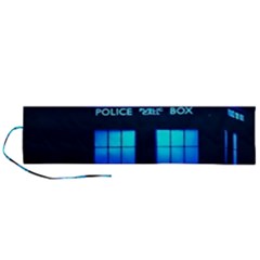 Blue Tardis Doctor Who Police Call Box Roll Up Canvas Pencil Holder (l) by Cendanart