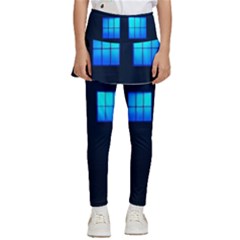 Blue Tardis Doctor Who Police Call Box Kids  Skirted Pants by Cendanart