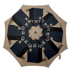 Tardis Doctor Who Minimal Minimalism Hook Handle Umbrellas (medium) by Cendanart