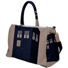 Tardis Doctor Who Minimal Minimalism Duffel Travel Bag by Cendanart