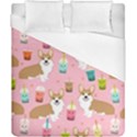 Corgi Bubble Boba Tea Pink Pattern Duvet Cover (California King Size) View1