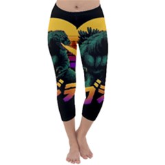 Godzilla Retrowave Capri Winter Leggings 