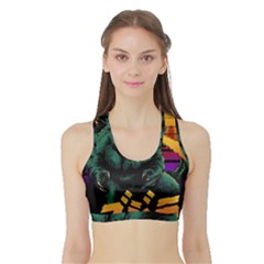 Godzilla Retrowave Sports Bra with Border