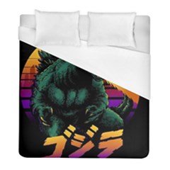 Godzilla Retrowave Duvet Cover (full/ Double Size) by Cendanart