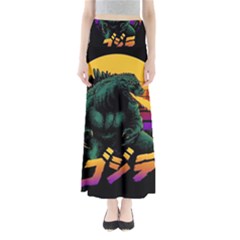 Godzilla Retrowave Full Length Maxi Skirt