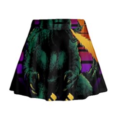 Godzilla Retrowave Mini Flare Skirt