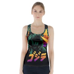 Godzilla Retrowave Racer Back Sports Top by Cendanart