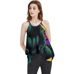 Godzilla Retrowave Flowy Camisole Tank Top