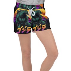 Godzilla Retrowave Women s Velour Lounge Shorts