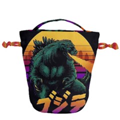 Godzilla Retrowave Drawstring Bucket Bag