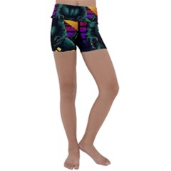 Godzilla Retrowave Kids  Lightweight Velour Yoga Shorts