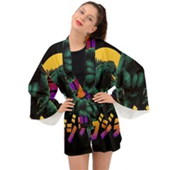 Godzilla Retrowave Long Sleeve Kimono