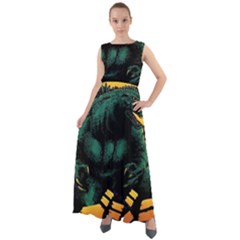 Godzilla Retrowave Chiffon Mesh Boho Maxi Dress