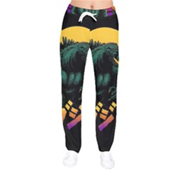 Godzilla Retrowave Women Velvet Drawstring Pants