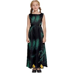 Godzilla Retrowave Kids  Satin Sleeveless Maxi Dress