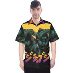 Godzilla Retrowave Men s Hawaii Shirt