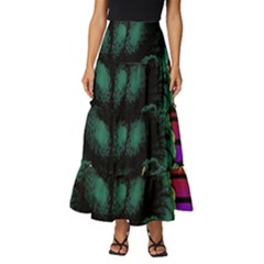 Godzilla Retrowave Tiered Ruffle Maxi Skirt