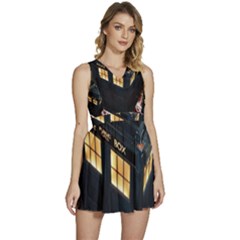 Tardis Bbc Doctor Who Dr Who Sleeveless High Waist Mini Dress by Cendanart