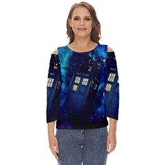 Tardis Doctor Who Space Galaxy Cut Out Wide Sleeve Top