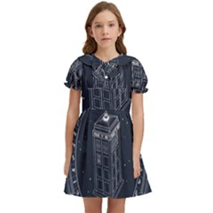 Doctor Who Bbc Tardis Kids  Bow Tie Puff Sleeve Dress