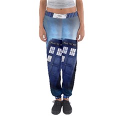 Tardis Doctor Who Space Blue Women s Jogger Sweatpants by Cendanart