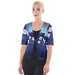 Tardis Doctor Who Space Blue Cropped Button Cardigan