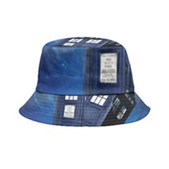 Tardis Doctor Who Space Blue Inside Out Bucket Hat by Cendanart
