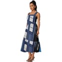 Tardis Doctor Who Space Blue Square Neckline Tiered Midi Dress View2