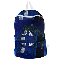 Stuck Tardis Beach Doctor Who Police Box Sci-fi Foldable Lightweight Backpack by Cendanart